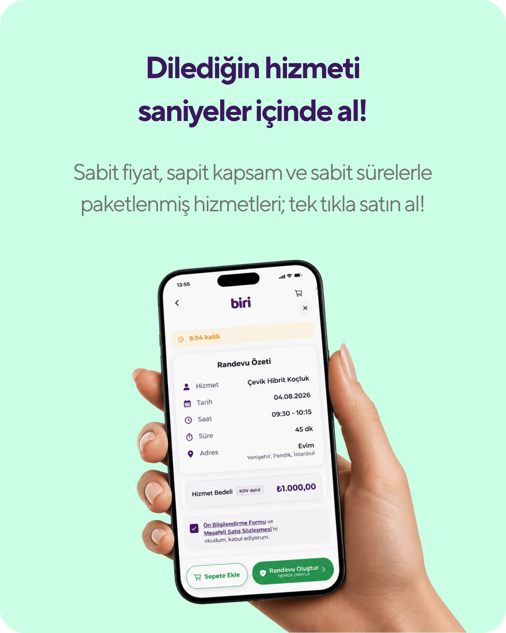 Biri uygulaması - hizmet sat